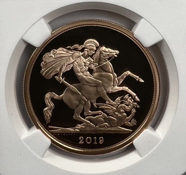 2019 Gold proof Five Pound Sovereign PF69UCAMEO